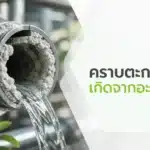 ภาพปกบทความแสดงคราบตะกรันสะสมภายในท่อโลหะในระบบน้ำ